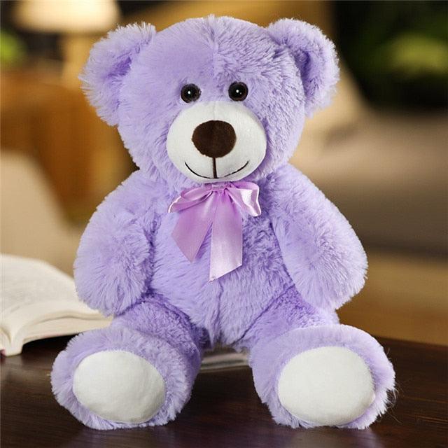 14" Cute Colorful Bow Tie Bear Doll Plush Toy - Plushies