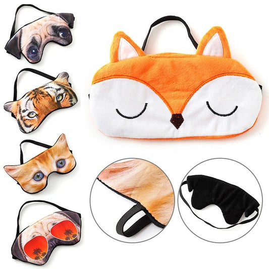 Realistic 3D Cartoon Animal Sleep Mask - Plushies
