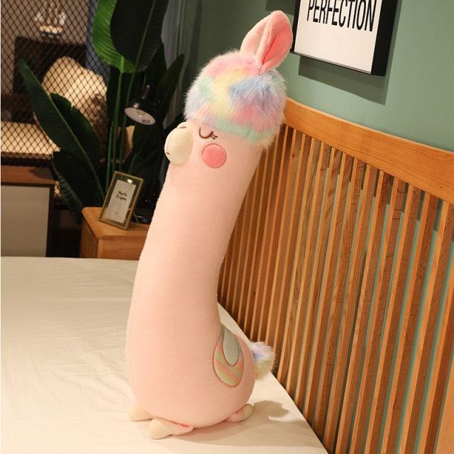 Cute Giant Pink Alpaca Long Pillow Stuffed Soft Animal Plush Toys - Plushies