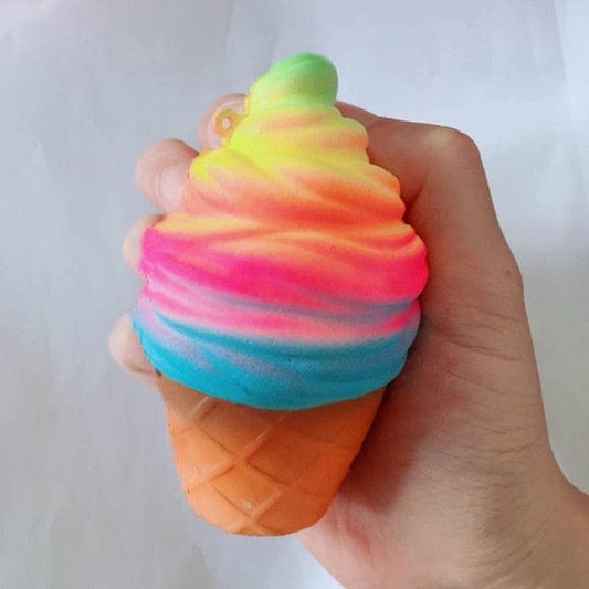Rainbow Ice Cream Cone Jumbo Slow Rising Squishies - Plushies