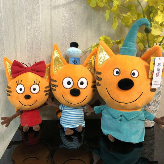 12.9" High Quality Russian Three Happy e Cat Plush Doll Toy - Plushies