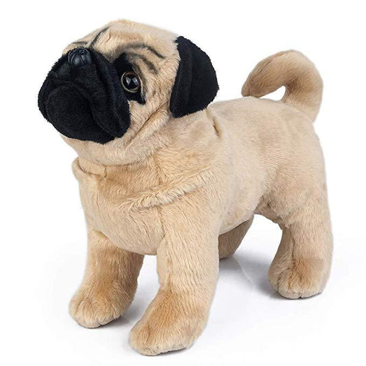 12" Lifelike Standing Pug Dog Plush Toy - Plushies