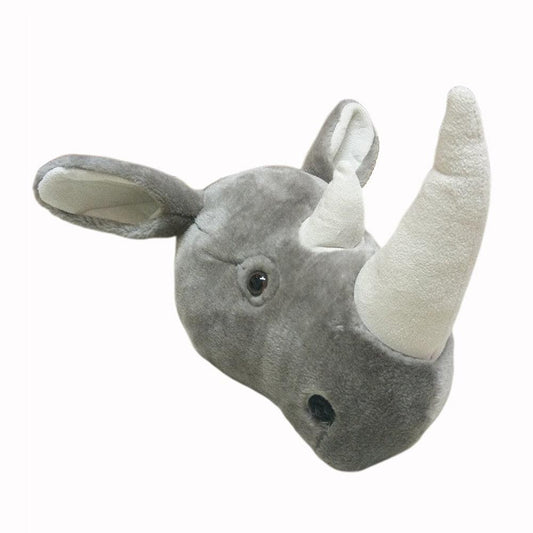 Rhino Stuffed Animal Head Wall Decor - Plushies