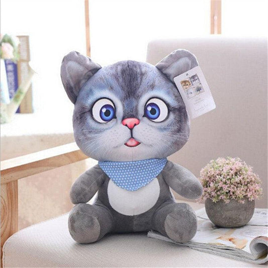 8" 3D Cat Toy Kawaii Plush Animal Doll - Plushies