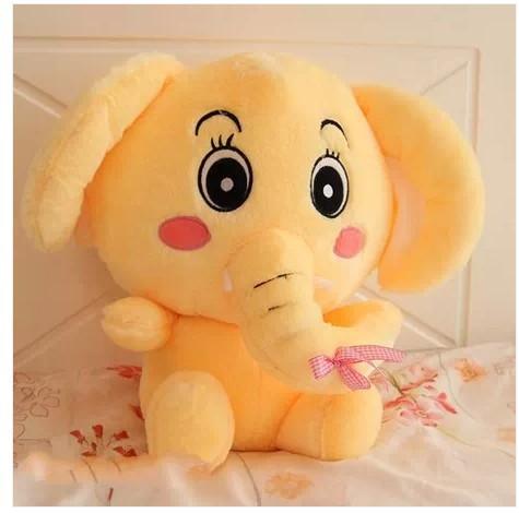 12" Stuffed Animal Yellow Elephant Plush Toy - Plushies