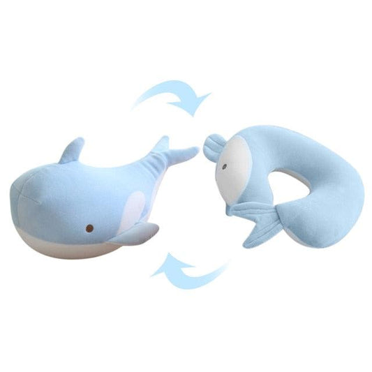 Reversible Whale Plush U-Neck Travel Pillow - Plushies