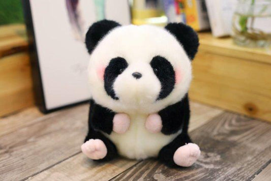 Sitting Panda Bear Furry Animal Plushy Friends - Plushies