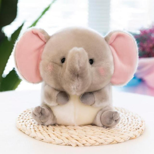 Sitting Elephant Furry Animal Plushy Friends - Plushies