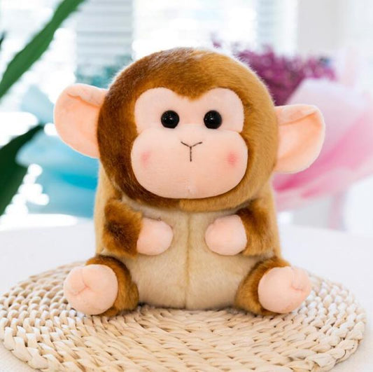 Sitting Monkey Furry Animal Plushy Friends - Plushies