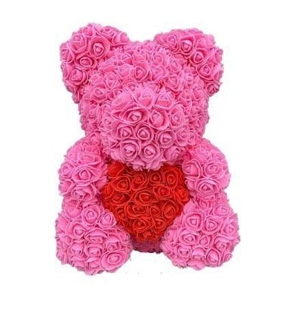 Rose Bear Valentines Day "Forever" Flower Teddy Bear - Plushies