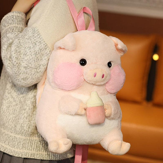 Plush Pink Pig Hand Warmer & Backpack - Plushies
