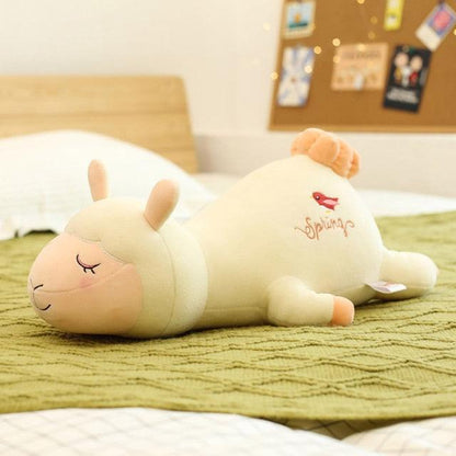 Kawaii Laying Down Alpaca Plush Toys - Plushies