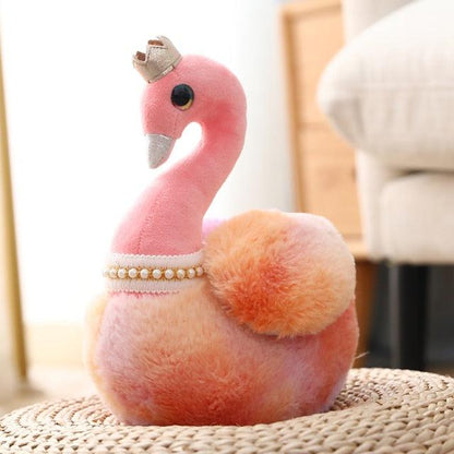 Pink Rainbow Swan fluffy Doll toy - Plushies