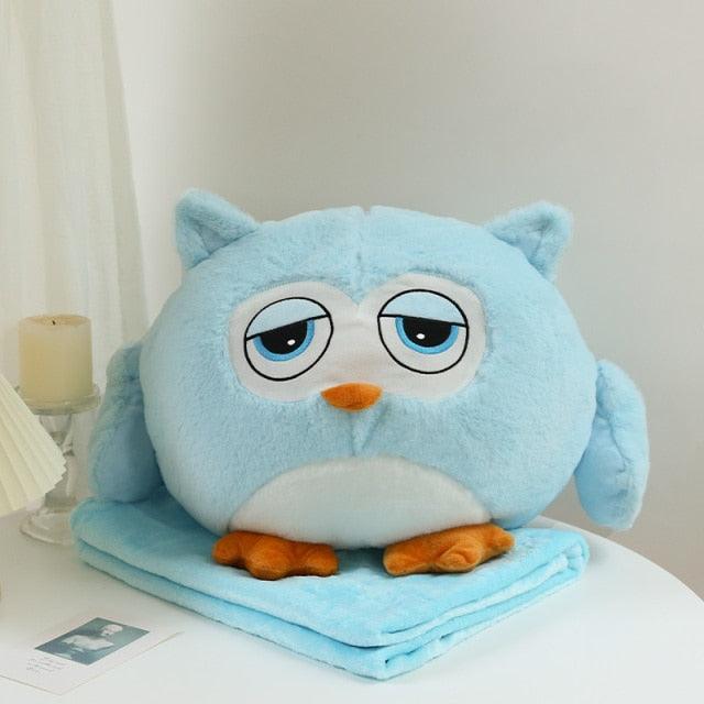 Owl Pillow Stuffed Animal With Blanket - Plushies
