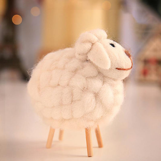 4" Baba Sheep Wool Felt Plush Toy - Plushies