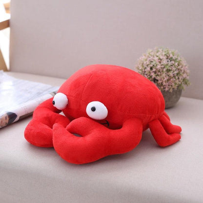 12" - 19.5" Kawaii Funny Crab Plush Pillow, Soft Red Crab Cartoon Animal Plush - Plushies