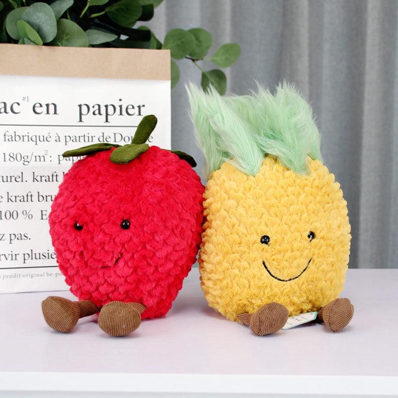Super Soft and Funny Pineapple and Strawberry Fruit Plushies - Plushies